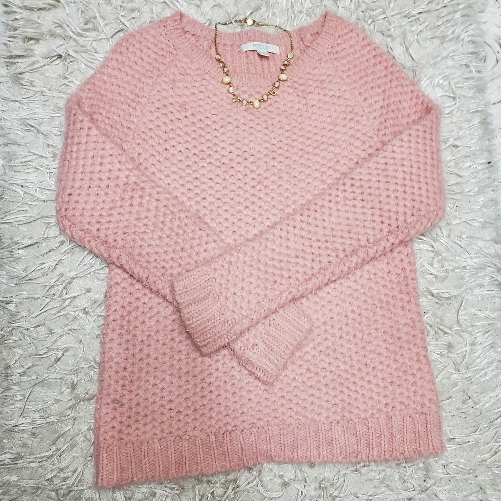 Piperlime Fuzzy pink sweater - small
